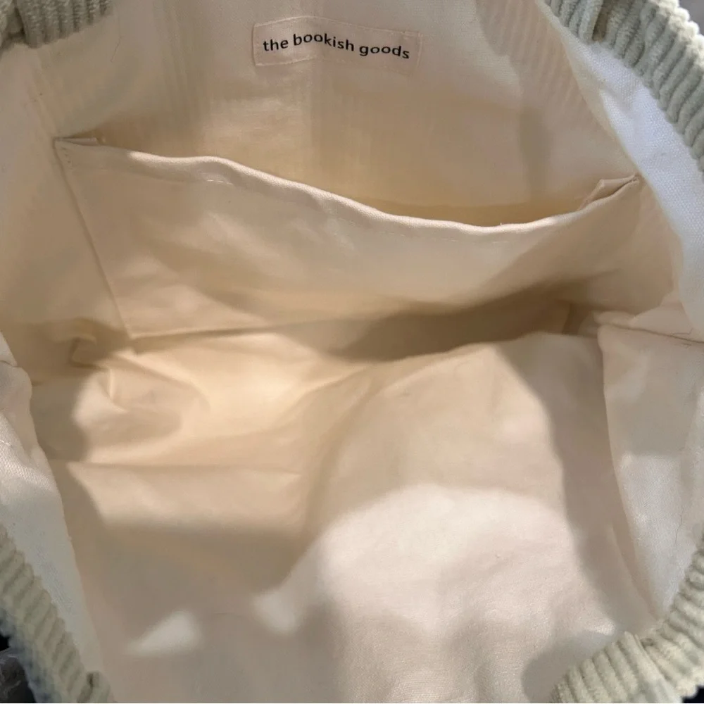 Read More Books Corduroy Mini Tote Bag Minimalist Book Lover Gift Key Lime - Picture 6 of 9